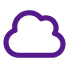 Purple outline cloud icon, suggestive of cloud storage or cloud services